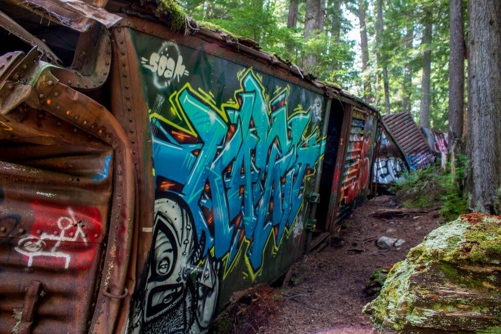 Colorful Graffitti Train Wreck Whistler Canada