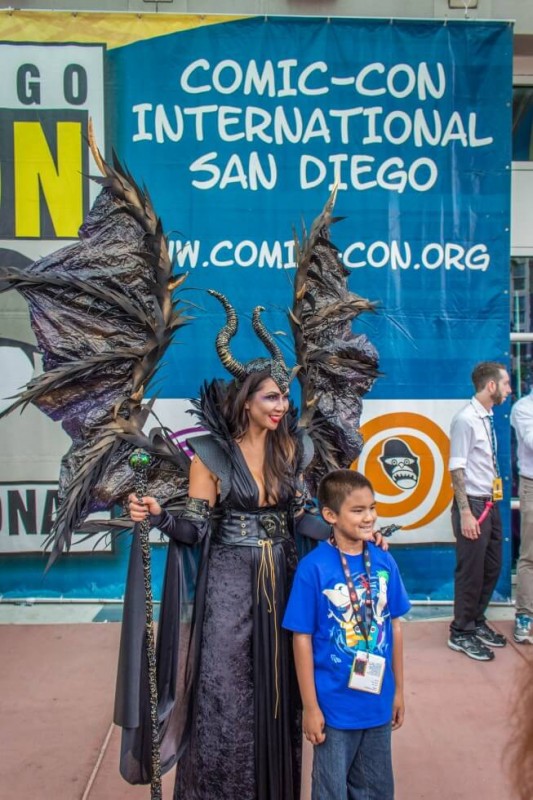 Maleficent with young fan San Diego Comic Con 2014