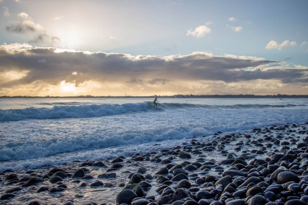 Hilo Hawaii Sunrise Surfing at the Beach