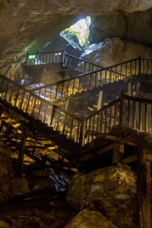 Stairway into Paradise Cave in Phong Nha Vietnam