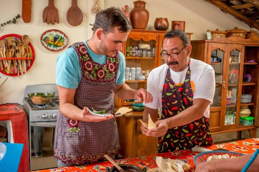 Teamwork in the kitchen Oaxaca Cooking Classes