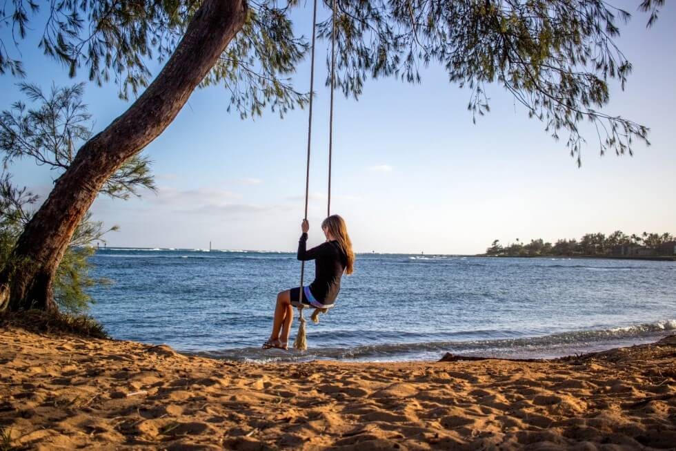 Beach swing in Kapaa Best of Kauai