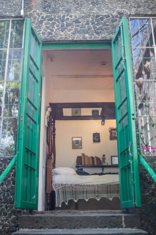 Fridas Bed in her House in Mexico City