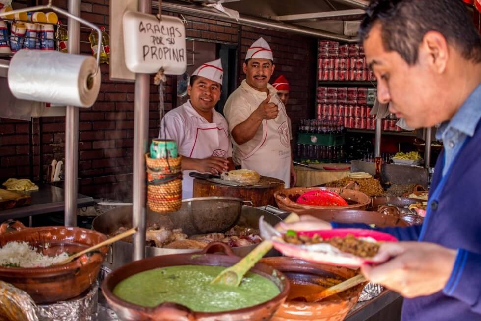 Taco toppings galore in Mexico City