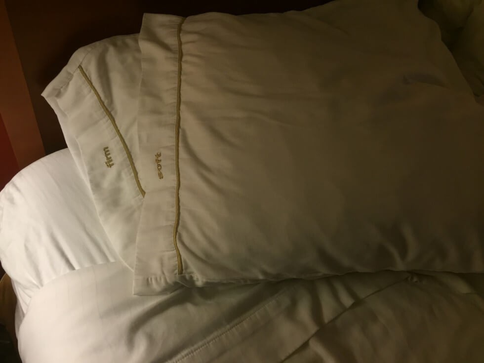 Pillow Choices at Holiday Inn Solvang CA