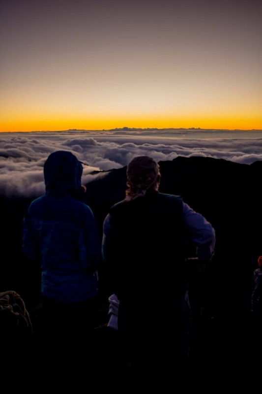 Watching Maui Upcountry Haleakala Sunrise