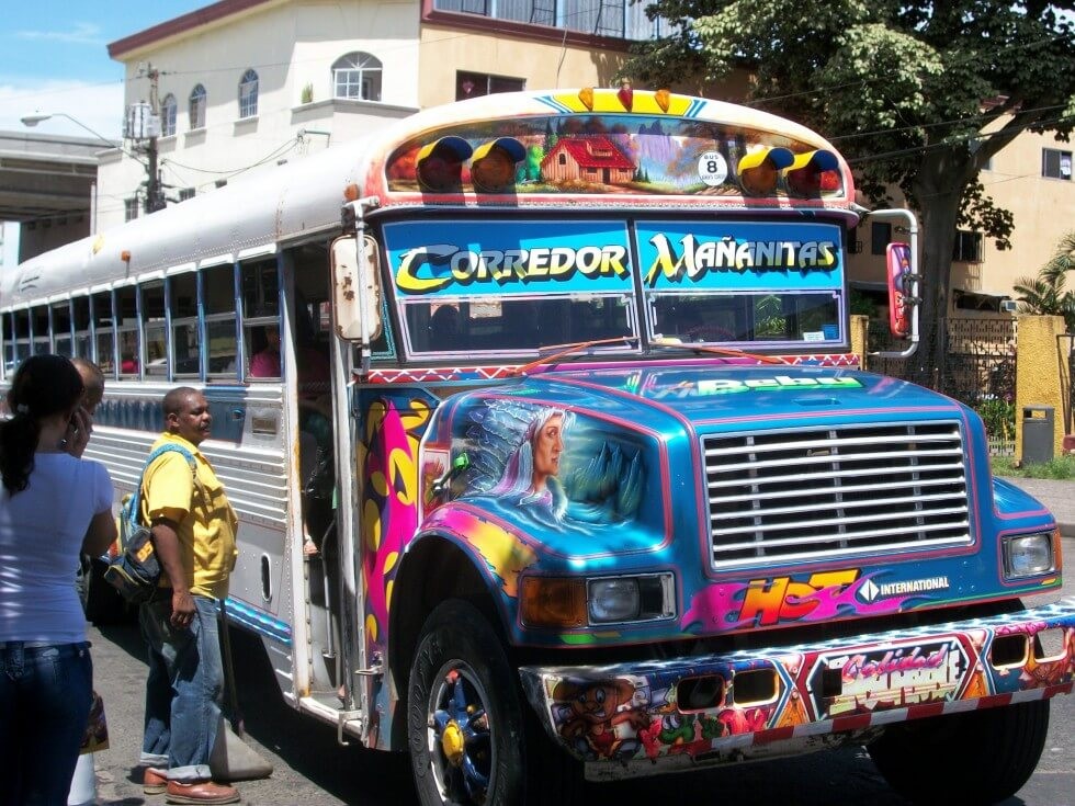 41 - Brightly painted bus in Central America