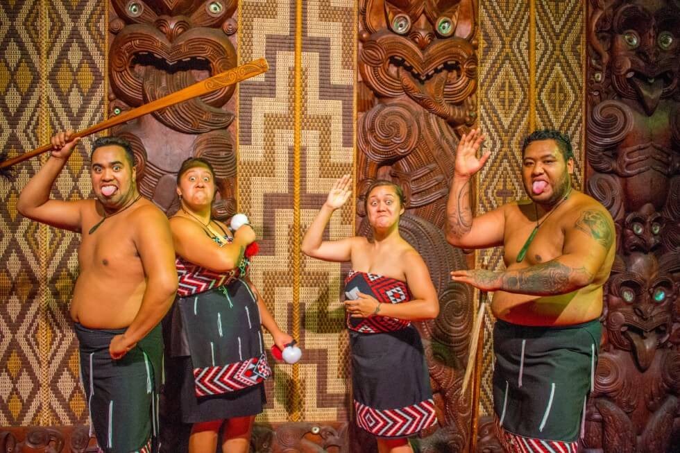 Performers at Waitangi Treaty Grounds Haka Tours New Zealand.